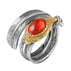 Bague Steampunk  Plume Enroulée