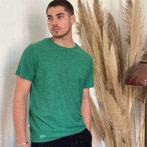 Tee-shirt Basic homme nid d’abeille laine mérinos bio et soie