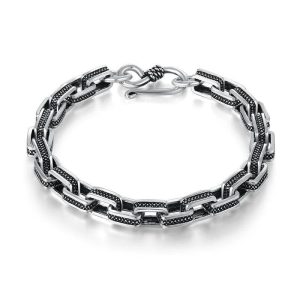 Bracelet Argent Vintage Homme - Chaîne Victorienne