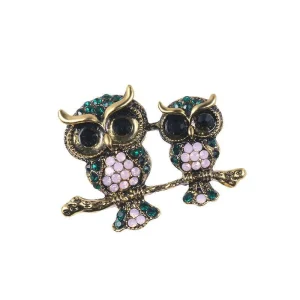 Broche Steampunk  Deux Chouettes