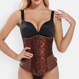 Corset serre-taille steampunk marron