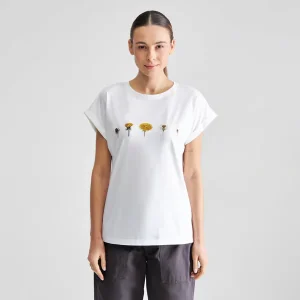 Tee-shirt pissenlits en coton bio · blanc - visby dandelion cycles white