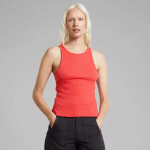 Top en coton bio · rouge - rib top valdermarsvik cayenne red
