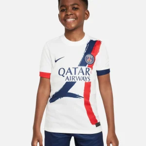 Maillot PSG  Extérieur Junior 2025/2026 - Blanc/Bleu/Rouge