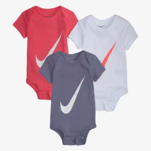 Pack 3 Bodys Nike Bébé - Rouge/Gris/Bleu