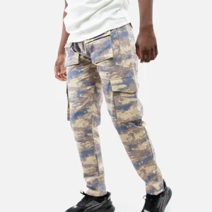 Pantalon Cargo Camouflage ADJ  - Beige/Bleu