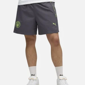 Short d'entraînement Manchester City Pumatech Woven 2025/2026 - Gris/Jaune