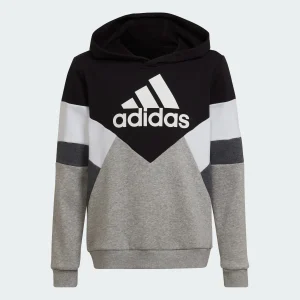Sweat à capuche Adidas Essentials Colorblock Junior - Gris/Noir