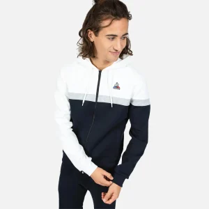 Veste à Capuche Zippé Le Coq Sportif Saison - Bleu/Gris/Blanc