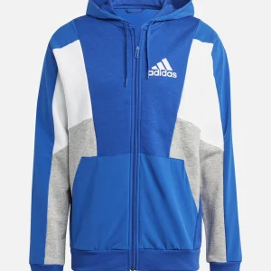 Veste à capuche Adidas Essentials Colorblock - Bleu/Gris/Blanc