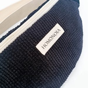 Banane en velours de coton upcyclé · noir