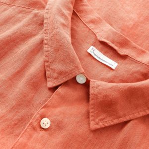 Chemise à manches courtes en lin bio box short sleeve · orange