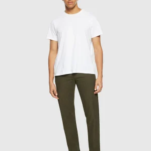 Pantalon chino en flanelle de coton bio chuck flannel · vert olive foncé