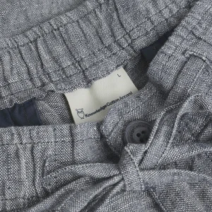 Short large en lin bio fig loose · bleu vintage