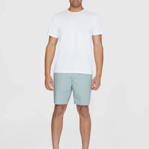 Short en coton bio · gris bleuté - fig loose poplin elastic waist string shorts