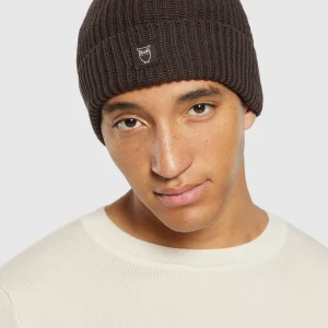 Bonnet en coton bio · marron - rib hat