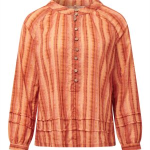 Blouse en coton bio novi - pêche rayé