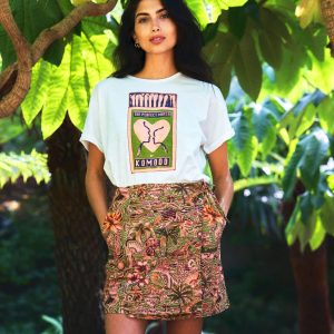 Jupe en coton bio solstice · rose