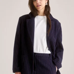 Veste en polyester recyclé ophelia · bleu marine à fines rayures