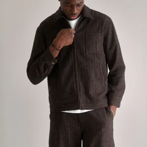 Veste en polyester recyclé gabe · marron à fine rayures