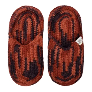 Chaussons en laine hide space dye · terracotta