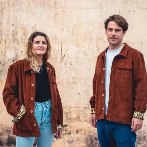 Veste en velours de coton côtelé Camberene · acajou