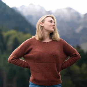 Pull en laine riu · cognac