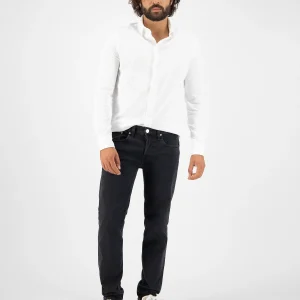 Jean droit stretch en coton bio et coton recyclé · noir délavé - regular dunn stretch stone black