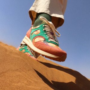 Baskets en wax arusha corail · rose et vert