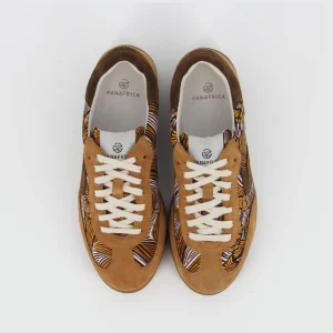 Baskets en wax sahara ayous · beige et marron