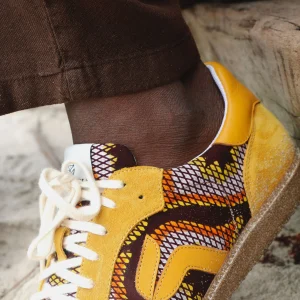 Baskets en wax sahara safran · jaune et orange
