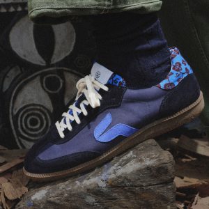 Baskets en wax sahara sucupira · bleu marine et bleu