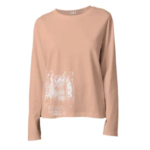 Tee-shirt à manches longues en coton bio Abasan femmes du monde · pêche