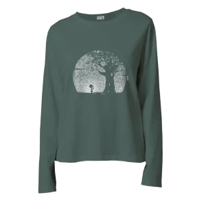 Tee-shirt à manches longues en coton bio Abasan pousse · vert lagune