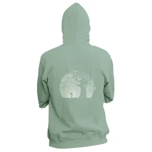 Veste à capuche zippée en coton bio Boston pousse · vert d'eau