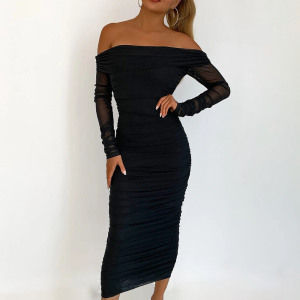 Robe corset en tulle noire