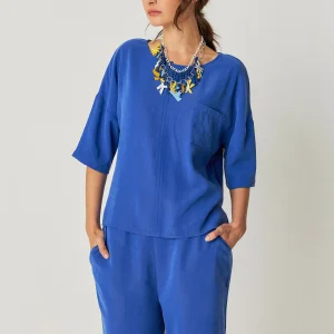 Blouse en modal maitia · bleu indigo