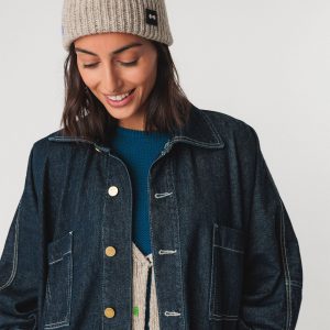 Bonnet en laine ardi · gris clair à pois