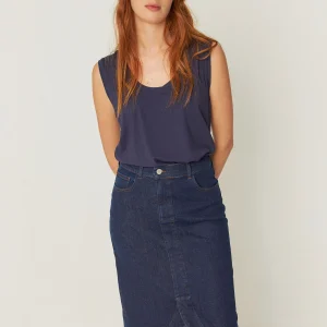 Débardeur col rond en modal zur 2 · bleu marine violet