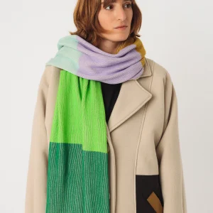Echarpe en coton arbea · vert et multicolore