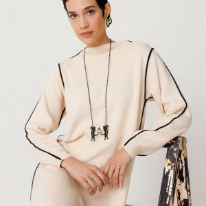 Robe longue en coton bio leda · crème