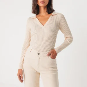 Pull en coton bio ariza · crème