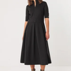 Robe mi-longue en modal alaitza · noir