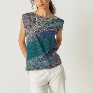Tee-shirt en coton bio marixol stream · bleu