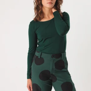 Tee-shirt à manches longues en tencel modal zur 7 · vert foncé