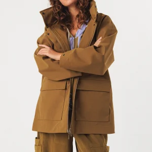 Veste imperméable en polyester recyclé sina · vert olive