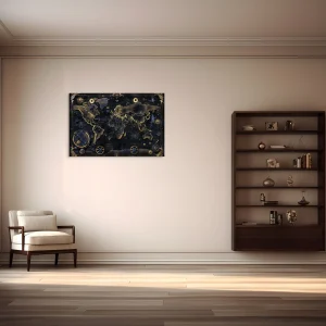 Tableau Map Monde - Steampunk Style