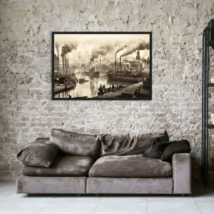 Tableau Vintage Industriel - Affiche Noir et Blanc