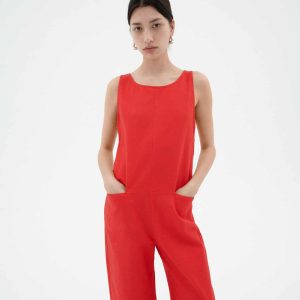 Combinaison en coton bio adriana · rouge vif
