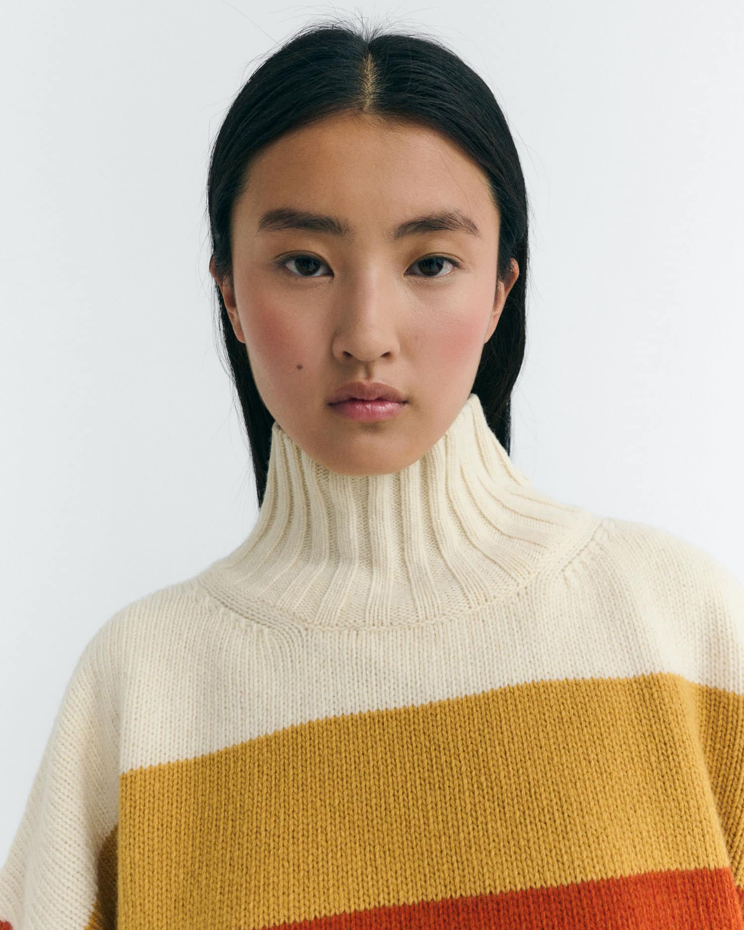 Pull rayé en laine imogen · crème et multicolore – Image 2